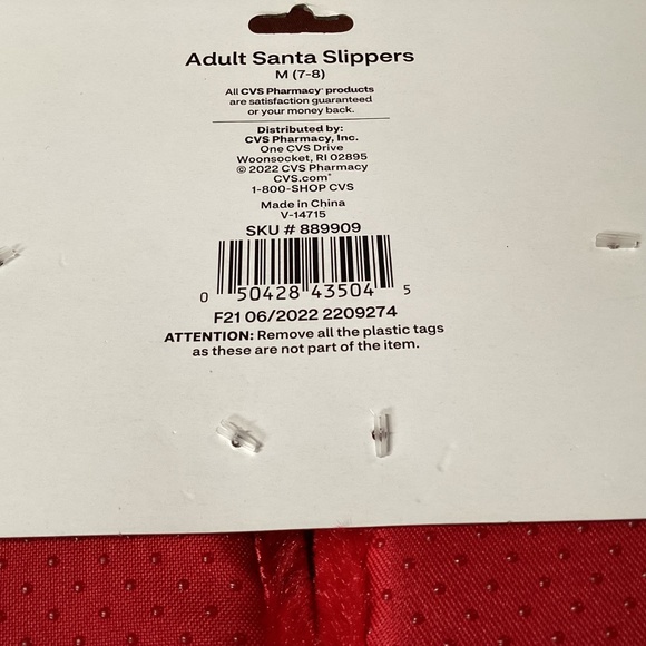 Merry Brite Adult Santa Slippers New Size M (7-8) - Picture 8 of 10